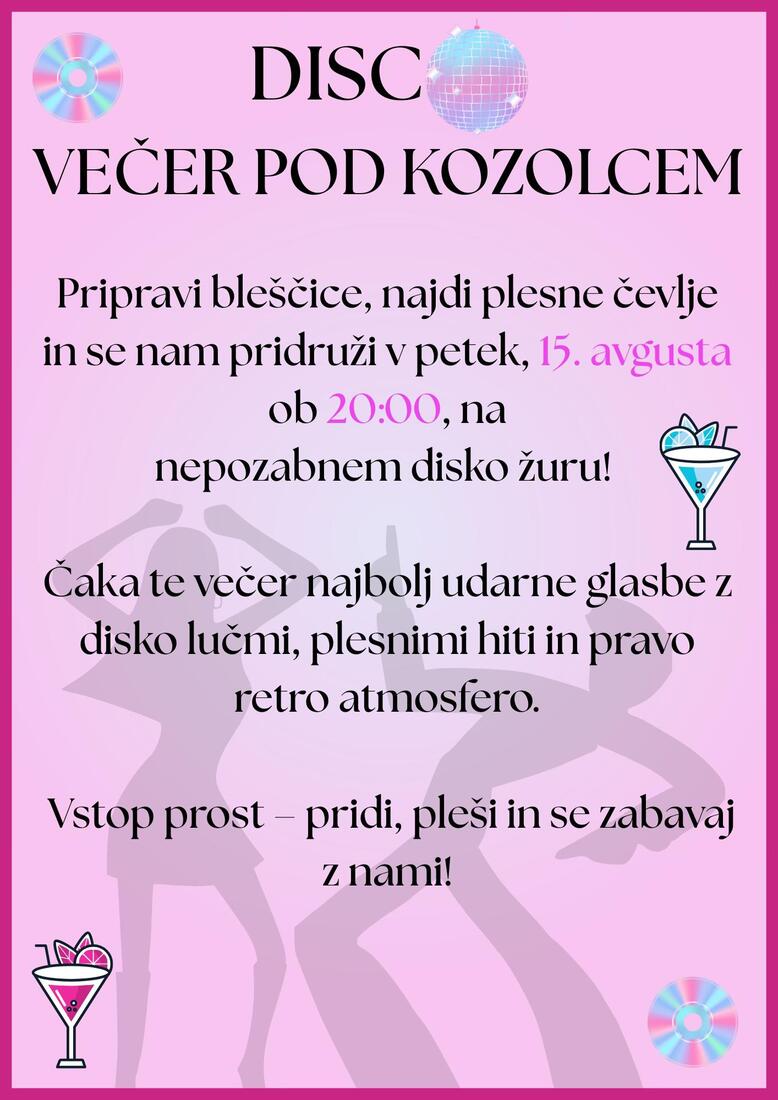 Disko večer pod Kozolcem - postojna.si